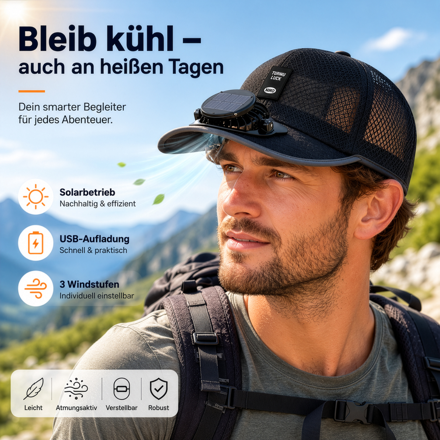 Solar-Kappe mit Ventilator