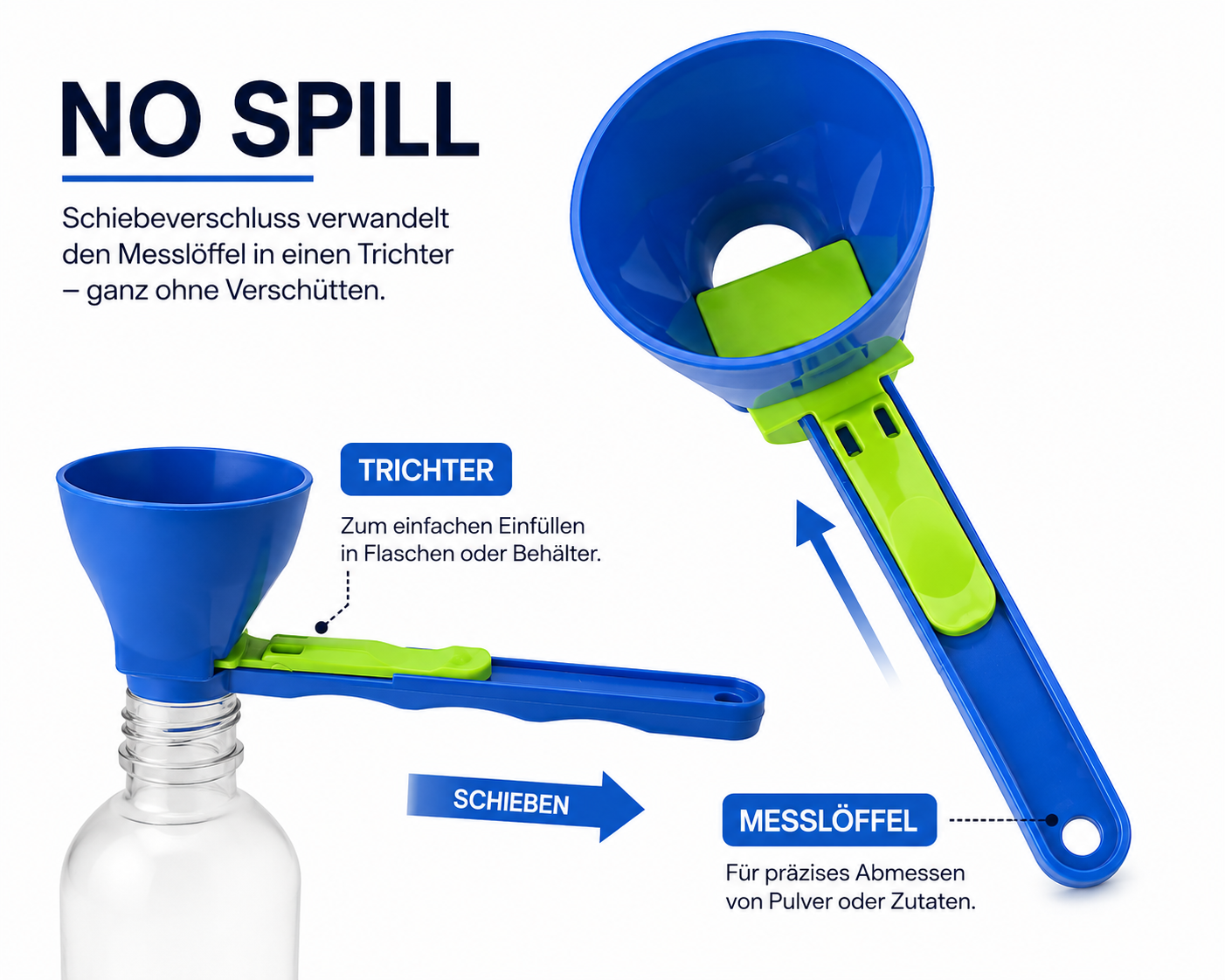 2-in-1 Messlöffel mit Trichter