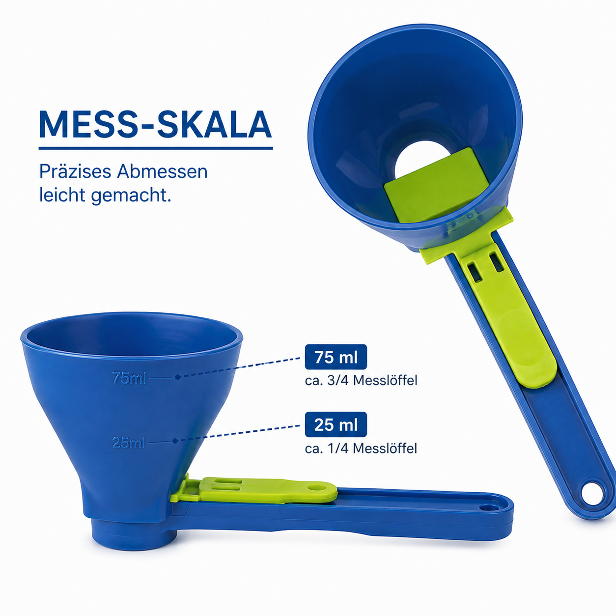 2-in-1 Messlöffel mit Trichter
